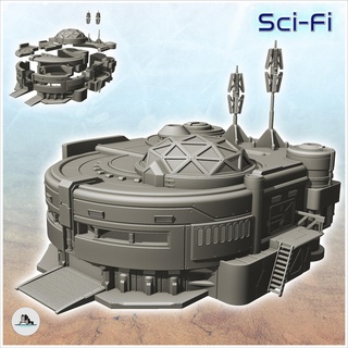 laboratory dome antennas 11 - future sci-fi sf infinity terrain tabletop scifi futuristic science fiction mars miniatures wargame game accessories building star wars battletech dnd imperial guard space marines warforged 28mm 3d print model - Mito3D