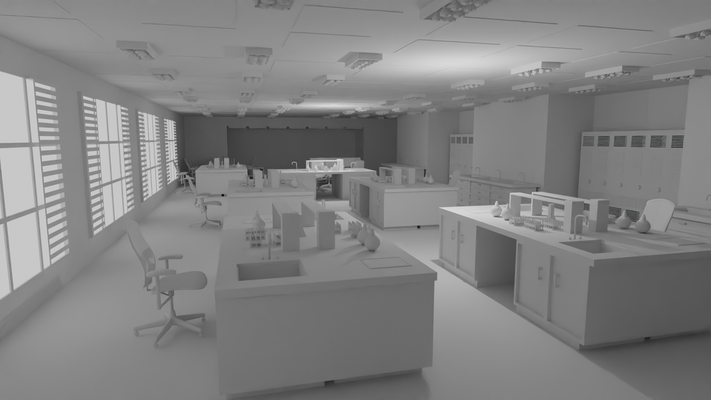 laboratory interior no material medical equipment hospital operation lab doctor scanner research chemical scientific science medicine 3d print model - Mito3D