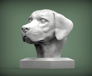 labrador 3d print model dog nature mammal animal pet sculpture statuette souvenir present art sculptures printable bust 3d print model - Mito3D