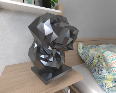 labrador cão pobre animal geométrico origami arte escultura estátua lapidado decorativo modelo parede poli fantasia 3d print model - Mito3D