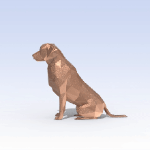 Labrador köpek oturma av köpeği 3d print model - Mito3D