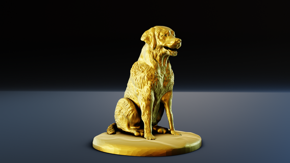 Labrador perro estatua stl mascota miniatura animal escultura mesa 3d print model - Mito3D