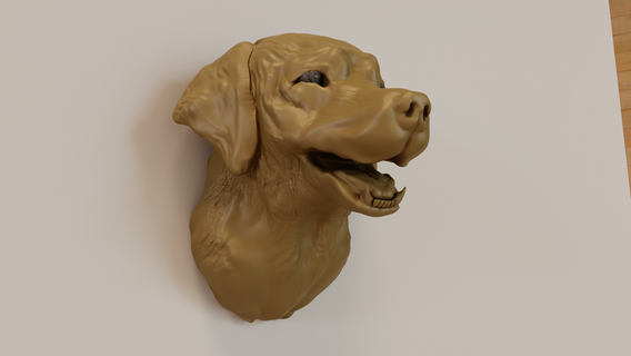 labrador testa parete montare cane animale domestico arredamento statua 3d print model - Mito3D