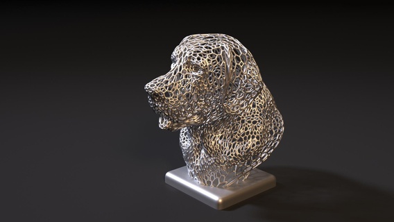 Labrador perdiguero Arte perrito perro voronoi animal mascota mamífero personaje lindo juego animales decoración 3d print model - Mito3D