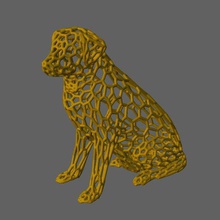 labrador Skulptur Muster voronoi-Stil Kunst Tier Hund meshmixer statue voronoi durchsucht Replikate 3d print model - Mito3D