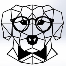 labrador sanat hayvan dekorasyon köpek 2d çerçeve 3d print model - Mito3D
