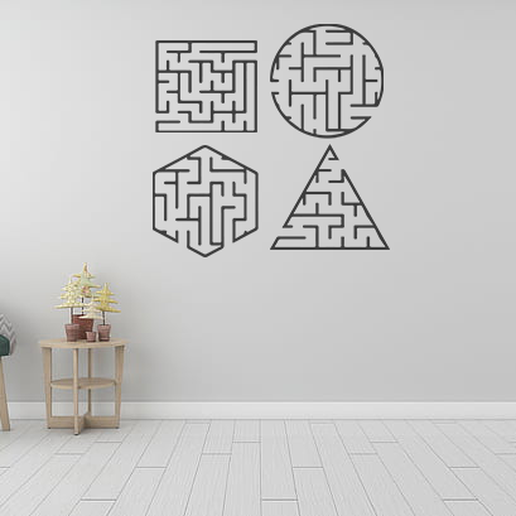 labyrinth wall decoration art 3D print model - Mito3D