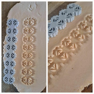 lace edge imprint clay cookie texture embosser stamp Home or stamp/embosser embossers stamps 3d print model - Mito3D