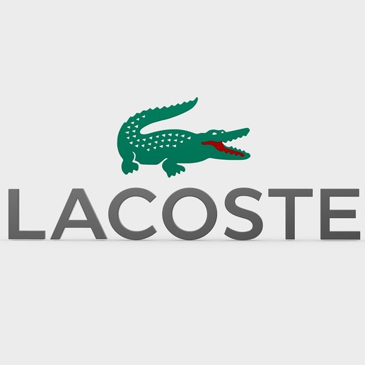 lacoste logo moda boutique brand abbigliamento il design modello shop store carattere emblema stile modelli simbolo di lusso accessori elegante tendenza logotipe logotipo stampa stampabile 3D print model - Mito3D