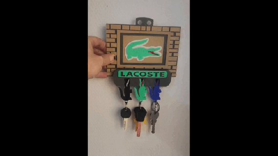 lacoste stand key ring support portal port portclef 3d print model - Mito3D