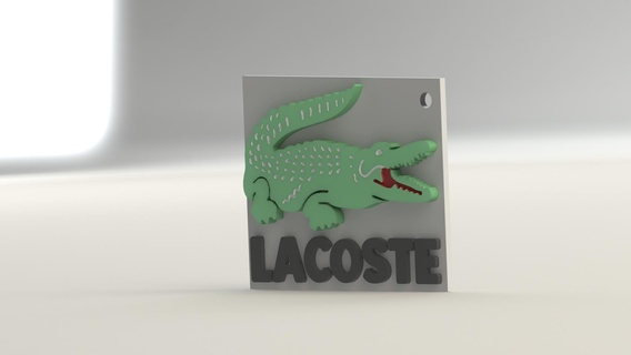 Lacoste porte clés clé crocodile 3d print model - Mito3D