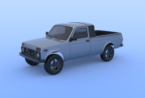 lada niva pick up stl 3d modelo axial trx4 ferramentas estrada 3dmodel 3dprint 3d print model - Mito3D