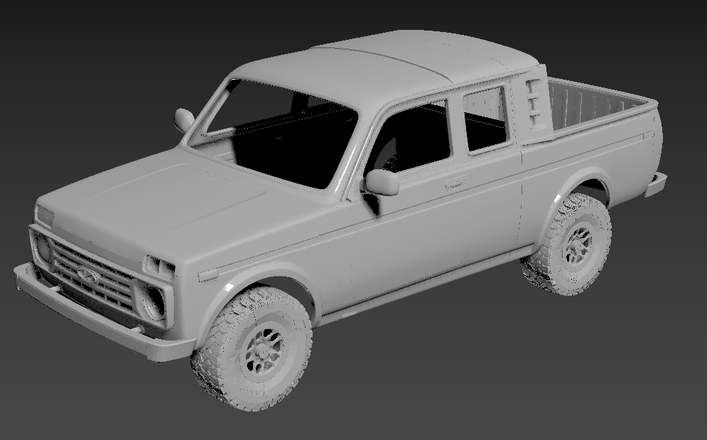 lada niva pickup rc body axial rcbody traxxas jeep rubicon wrangler 313mm 3D print model - Mito3D