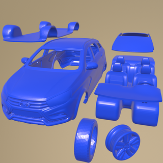 lada vesta cross 2015 printable car separate parts Game body 1-10 slot hobby scalextric tamiya rc miniz crawler kyosho axial traxxas micro 1-24 3d print model - Mito3D