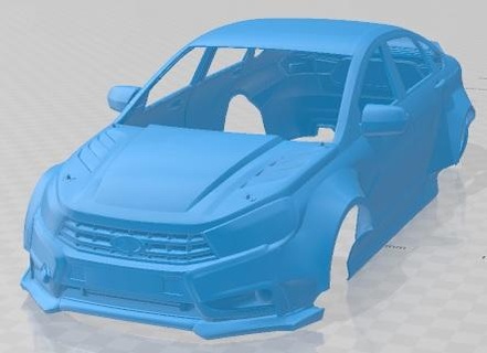lada vesta deriva imprimível corpo carro fenda escalextrico Tamiya rc miniz passatempo micro 3d print model - Mito3D