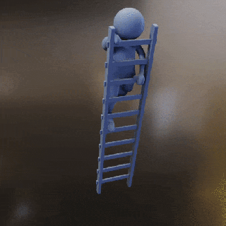 ladder man Art art character avatar stair steps funny display 3d print model - Mito3D