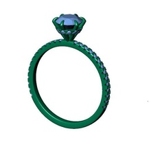 Dames bague bijoux stl calcul diamant classique femelle 3d print model - Mito3D