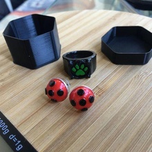 lady bug earring jewelry cosplay ladybug cartoon red ear 3d print model - Mito3D