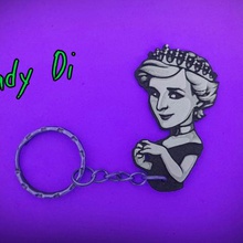 lady di keychain various 3d print model - Mito3D