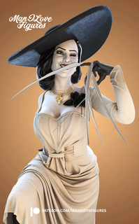 dama dimitrescu juego juegos stl resina impresora esculpir completo hembra residente mal pueblo cuerpo 3d print model - Mito3D