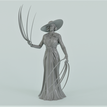 senhora dimitrescu garras mulher arte personagem residente Vila monstro Horror jogos vestido miniaturas estatuetas fêmea vampiro pano 3d print model - Mito3D
