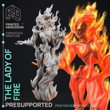 lady fire - circus horrors - presupported - 32mm scale 3d print model - Mito3D