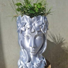 lady flowerpot fashion art design luxury mrs gift birthday pot baptism woman 3d print model - Mito3D