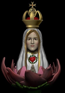 dama corazón Jesús modelado hojas corona católico maria gracia mujer Virgen rosario zbrush art3d 3d print model - Mito3D