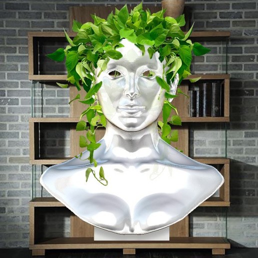 señora patrimonio estatua olla compartimiento secreto maceta mujer escultura decoración sexy desnudo plantas 3D print model - Mito3D