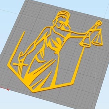 lady justice 2d-Kunst dama da justica Wand origami 3d print model - Mito3D