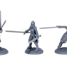 lady knights multiple poses game games women woman tabletop soldier night minis miniatures miniature mini human fighter dungeons dragons dnd d&d 3d print model - Mito3D
