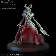 lady krampus - pre supported christmas holiday demon santa satan yule celebrations 3d print model - Mito3D