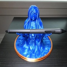 senhora do lago a arte ladyofthelake kingarthur arthur excalibur elemental caneta penholder wacom mulher água espada escultura lenda feminino 3d print model - Mito3D