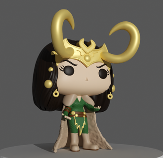 Hanım Loki karakter hayret Sanat Disney Funko pop Kadın 3d print model - Mito3D
