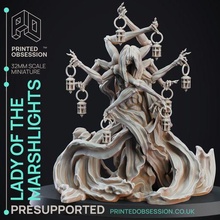 lady marshlights - d&d undead boss monster - presupported - 32mm scale 3d print model - Mito3D