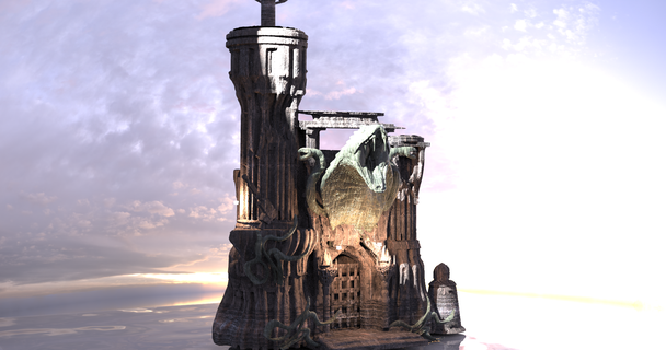 senhora deslizar castelo inspirado fortaleza covil fantasia ruínas serpente modelo estampas impressão Rocha montanha homem arquitetura medieval 3d print model - Mito3D