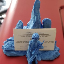 lady soldier sculpture desk ornament business card holder art female 3d print model - Mito3D