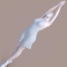 senhora streching a arte mulher garota moda instalação stand figurine miniatura dança 3d print model - Mito3D