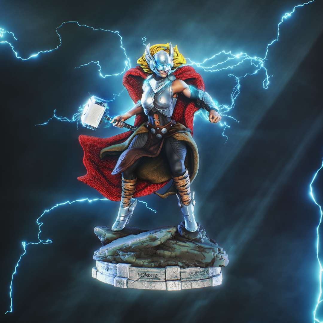 dama Thor Arte maravilla figura 3D print model - Mito3D