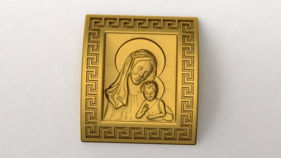 senhora virgem Maria pingente joalheria Senhora Virgem ouro prata colar arte escultura versace filho 3d print model - Mito3D