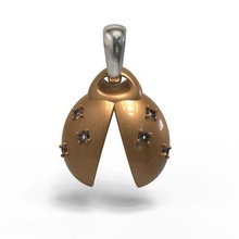 coccinelle abstrait pendentif bijoux Dame punaise Collier symbole minimal mode ornements JuhannProduct 3d print model - Mito3D