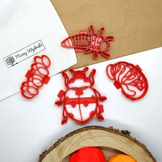 joaninha vida ciclo cortador conjunto play doh Toque massa modelar biscoito 3d print model - Mito3D