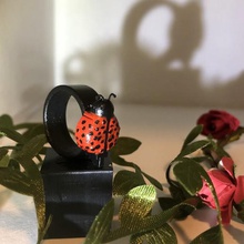 ladybug ring jewelry bugs kids girls bug cute 3d print model - Mito3D