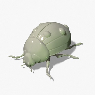 ladybug toy blowball bug ladybird lady-beetle lady-cow pollen insect statuette figurine nature flora summer beetle leaf botanic 3d print model - Mito3D