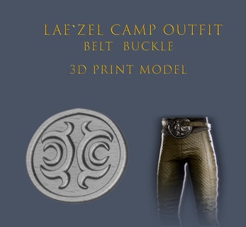 lae zel camp outfit belt buckle 3d print model baldur gate 3 3d print model - Mito3D