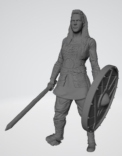 lagertha vichinghi 32mm gioco zombidi arte giocattolo miniatura giochi guerra serie fantasia medievale cavaliere 3d print model - Mito3D