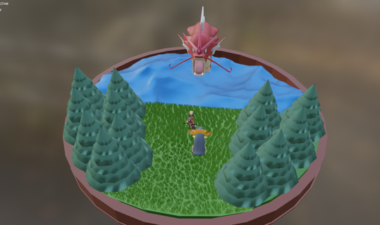 lago furia raiva Pokémon vermelho Gyarados varicolor brilhante tiflosão 3d print model - Mito3D
