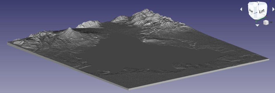 Lac llanquihue osorno volcan calbuco frutillar chile Chili frutilaire Puerto voleur géographie sud paysages carte 3d print model - Mito3D