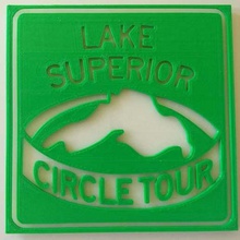 lake superior circle tour-Abzeichen - thin pads w tool 3d-drucken 3d print model - Mito3D
