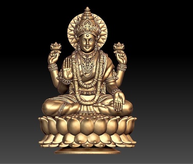 lakshmi 3d estatua Mahalakshmi vaishnavi padmavati chancha Kamalika indira shree traducido rújula samruddhi sarashvati adi dhana dhanya gaja santana veera vijaya vidya 3d print model - Mito3D